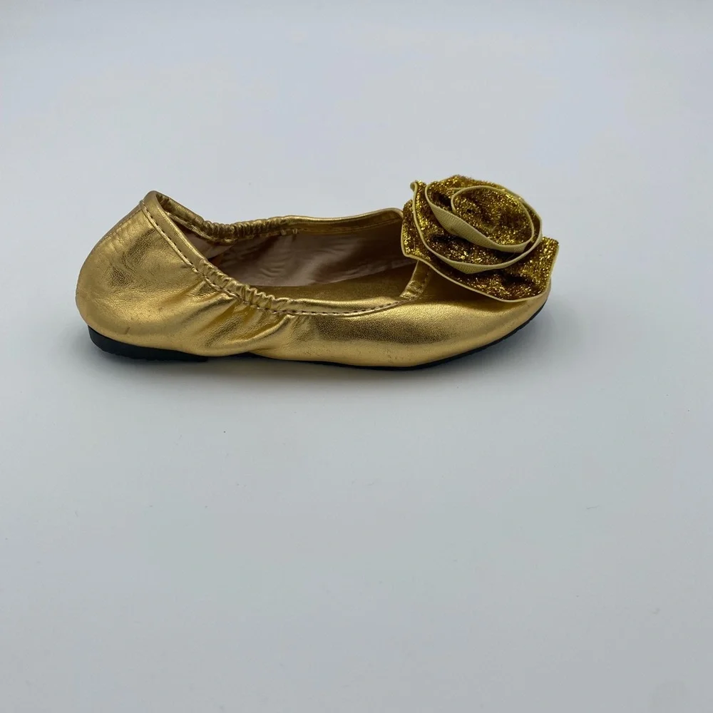 Gold Little Adventures Flower Dress Up flats